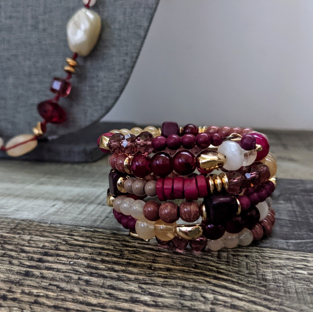 Chico's Multi-Colored Beaded Necklace, Earring and Bracelet Set - Picture 5 of 7